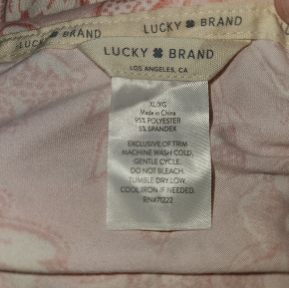 Lucky Brand Womans Pink Short Sleeve Floral T Shirt Super Soft Size Xl NWT - Picture 9 of 9